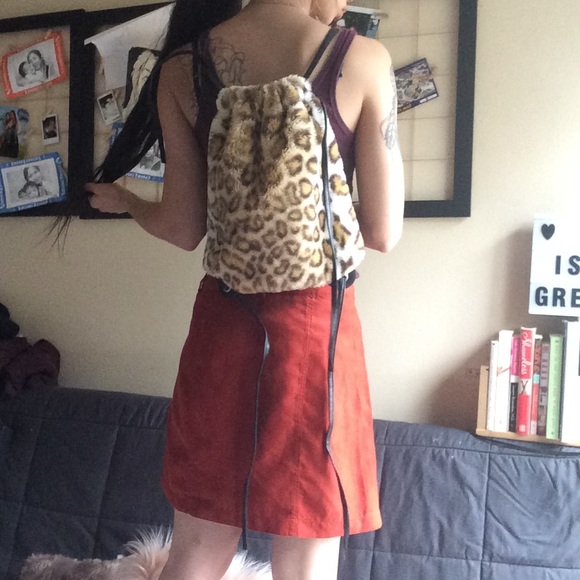 2/$8 • EUC Nasty Gal Leopard Drawstring Bag - Picture 8 of 8